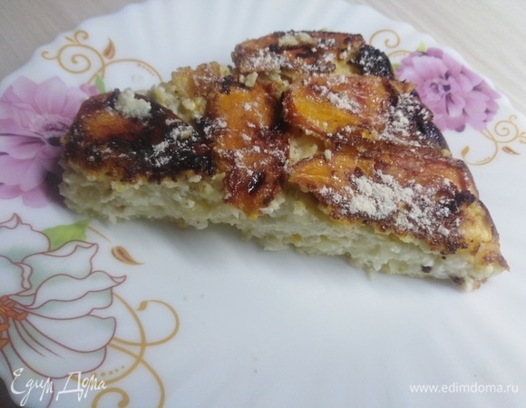 Творожная запеканка с лимоном и хурмой