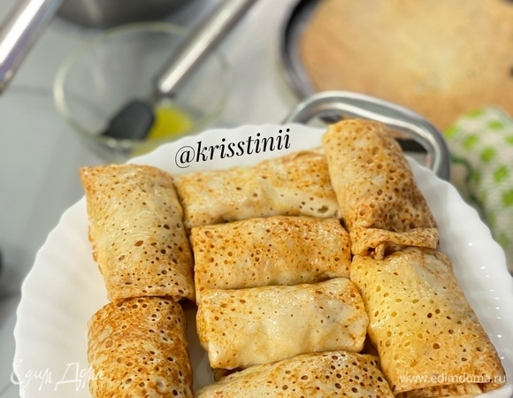 Кружевные блинчики с яблочной начинкой