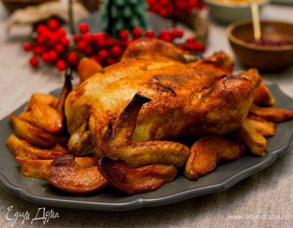 Запеченная курица с айвой Запеченная курица с айвой
