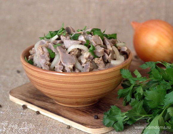 Закуска из куриных желудочков