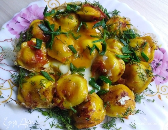 Пельмени в яйце Пельмени в яйце