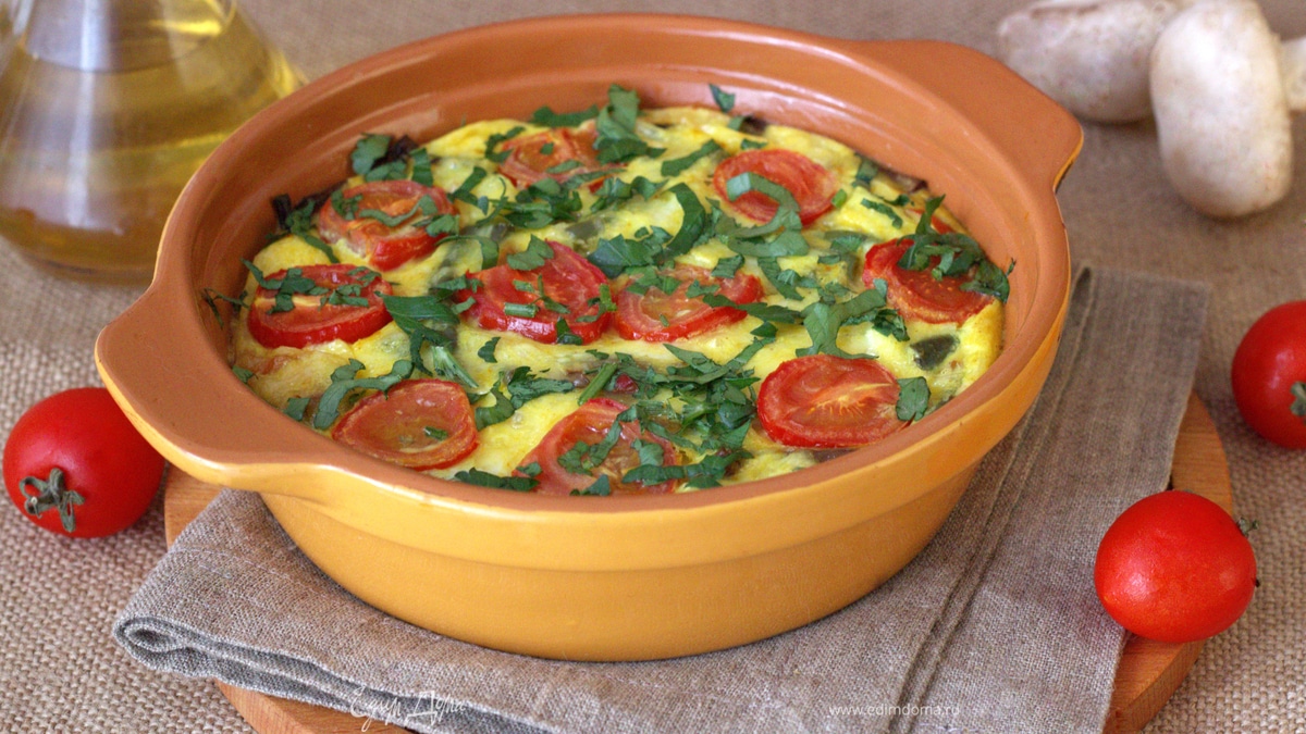 Фриттата с грибами и овощами
