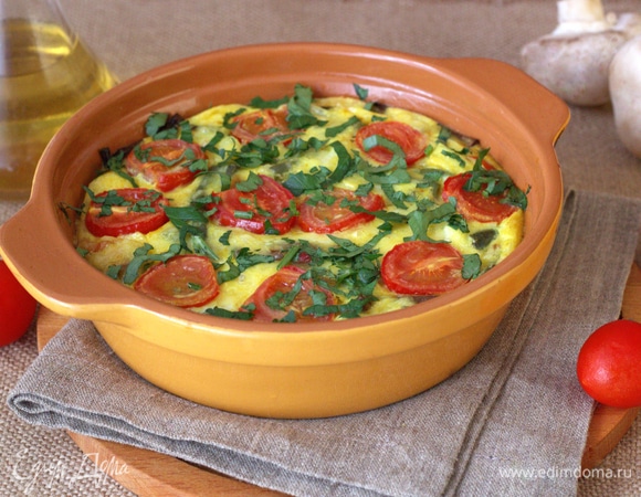 Фриттата с грибами и овощами