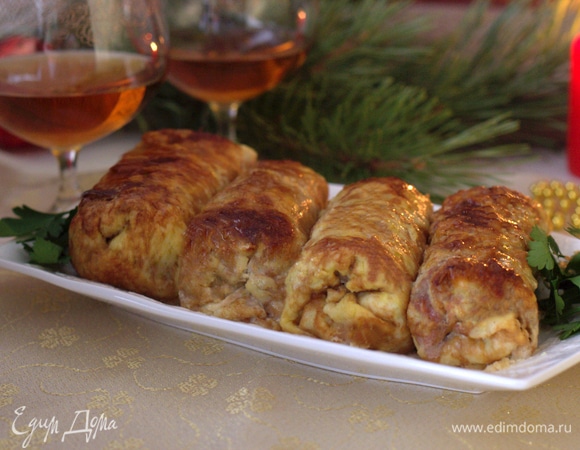 Бризоли с фаршем, сыром и маринованными огурцами