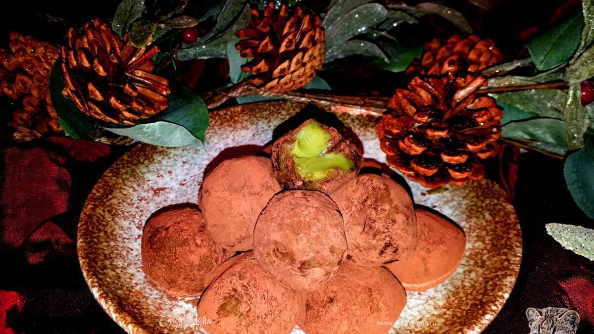 Трюфели с какао и чаем матча