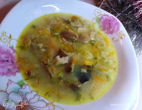 Рисовый суп с лесными грибами Рисовый суп с лесными грибами