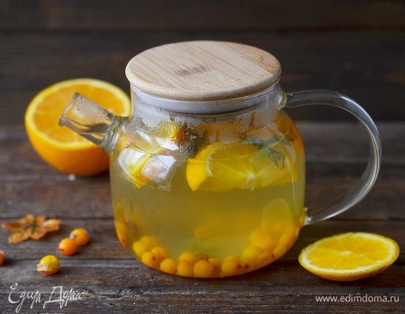 Витаминный напиток с облепихой и апельсином