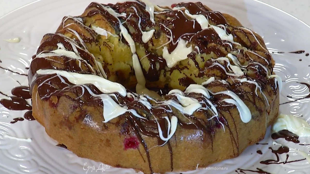 Клюквенный кекс с белым шоколадом