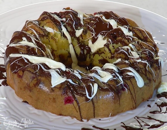 Клюквенный кекс с белым шоколадом 