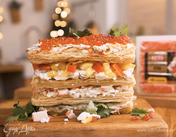 Новогодний закусочный «Наполеон» Новогодний закусочный «Наполеон»