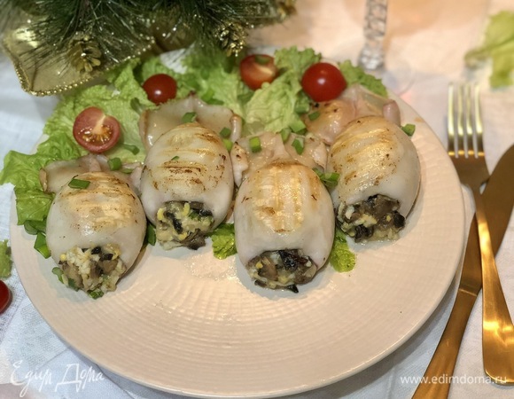 Фаршированные кальмары Фаршированные кальмары