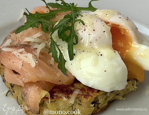 Котлетки из кабачка с яйцом пашот 