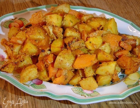 Картофель, запеченный с тахини и мирином