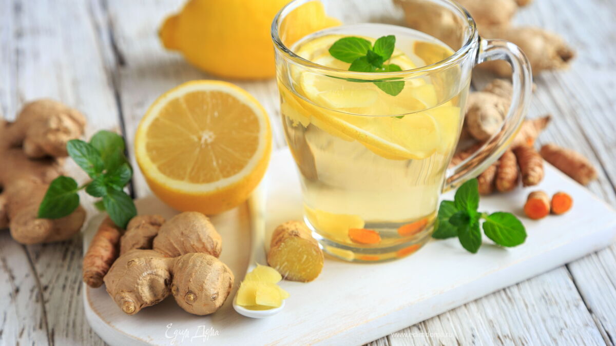 Зеленый чай с имбирем и лимоном