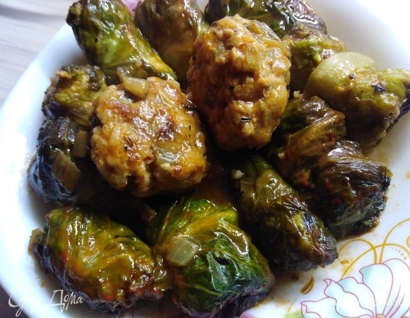 Голубцы и тефтели с салатом романо