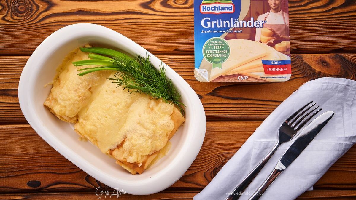 Блины с картофелем, сыром и зеленью