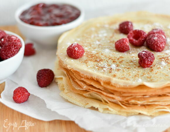 Постные тонкие блины без дрожжей Постные тонкие блины без дрожжей