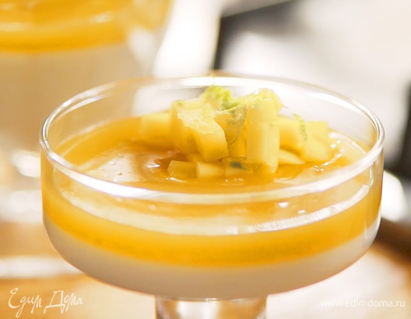 Кокосовая панна котта с тропическим желе
