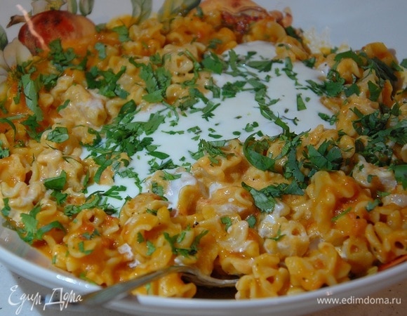 Ароматная паста с запеченной тыквой и йогуртом Ароматная паста с запеченной тыквой и йогуртом