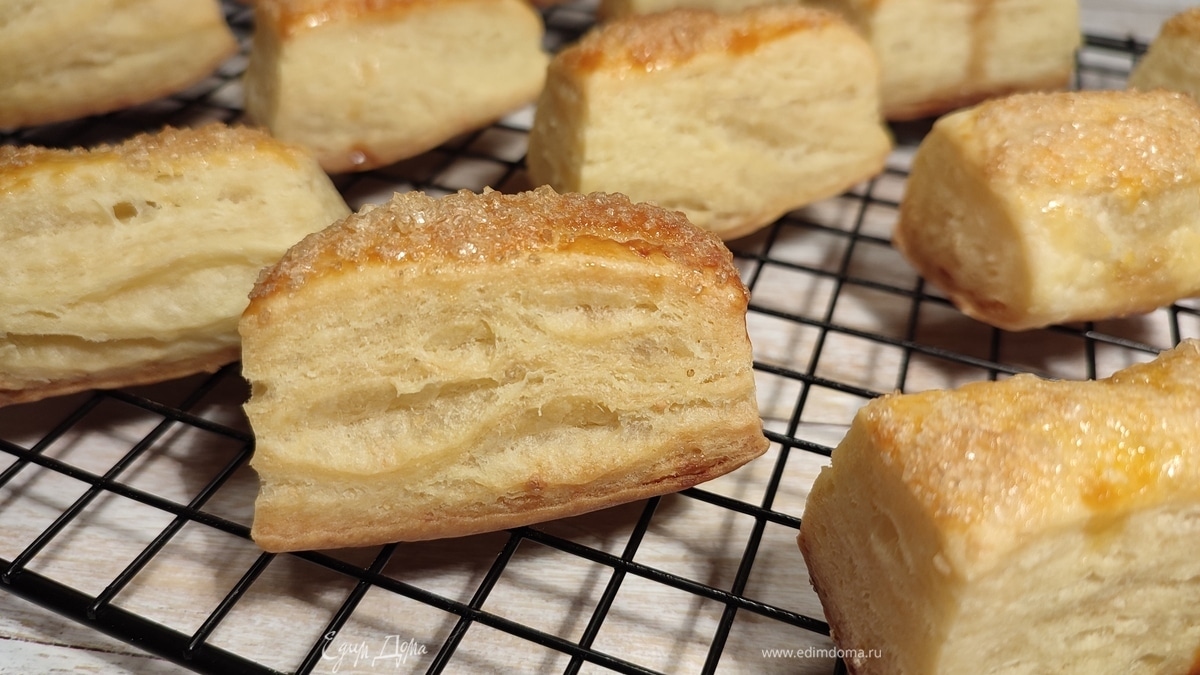 Творожное слоеное печенье