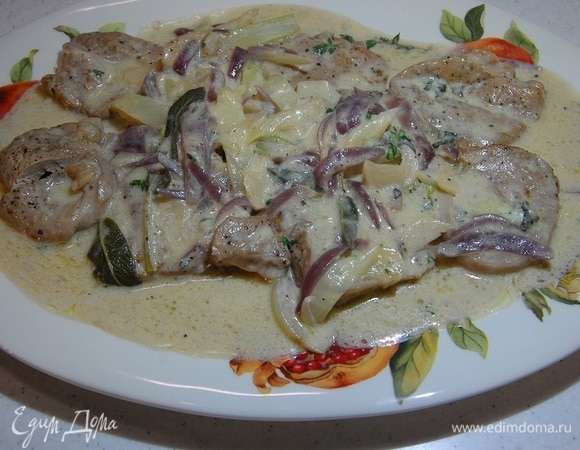 Свиные медальоны с фенхелем и голубым сыром Свиные медальоны с фенхелем и голубым сыром