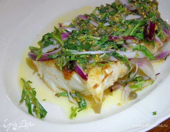 Треска в горчичном соусе с каперсами и тархуном Треска в горчичном соусе с каперсами и тархуном