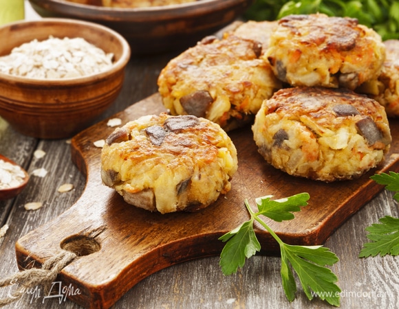 Постные котлеты из геркулеса с бульонным кубиком Постные котлеты из геркулеса с бульонным кубиком