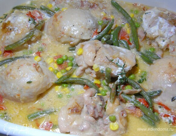 Куриные бедрышки по-весеннему Куриные бедрышки по-весеннему