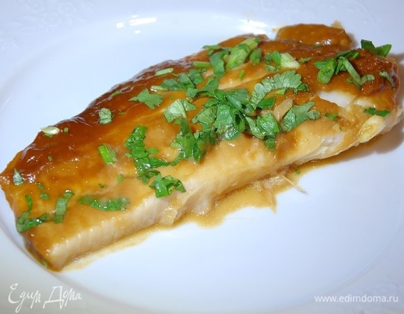 Филе палтуса в мисо-глазури