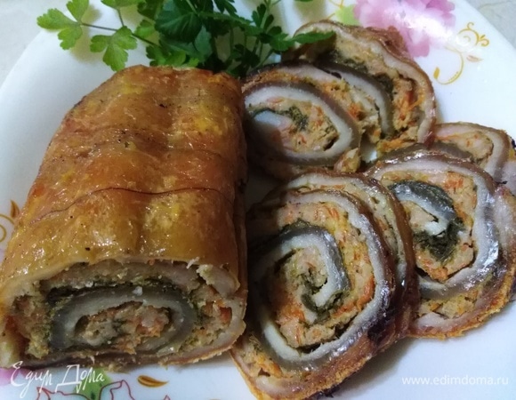 Рулет из свиной шкурки