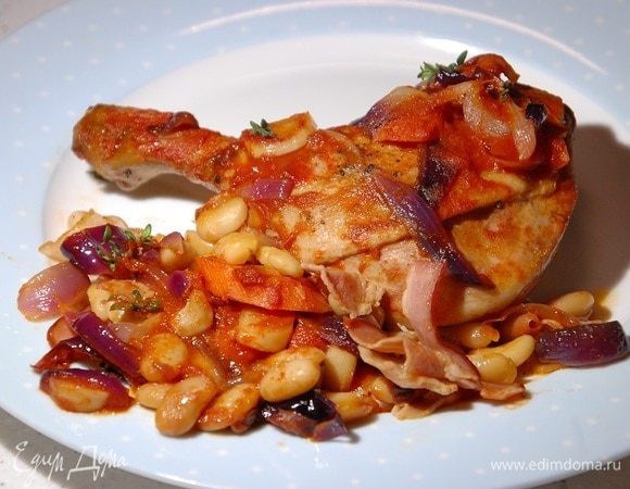 Утиные ножки, запеченные с фасолью