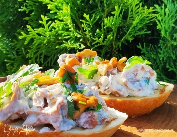 Брускетты с лисичками Брускетты с лисичками