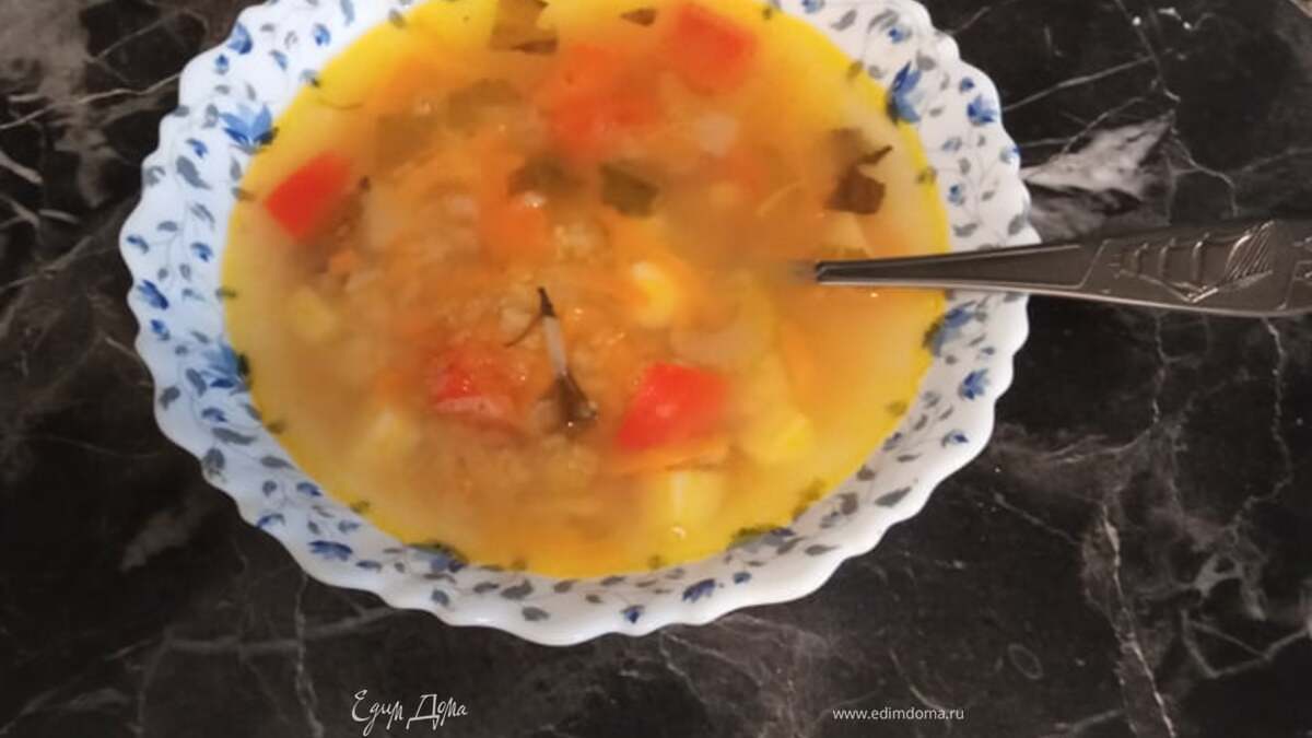 Постный суп с чечевицей