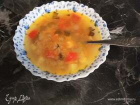 Постный суп с чечевицей