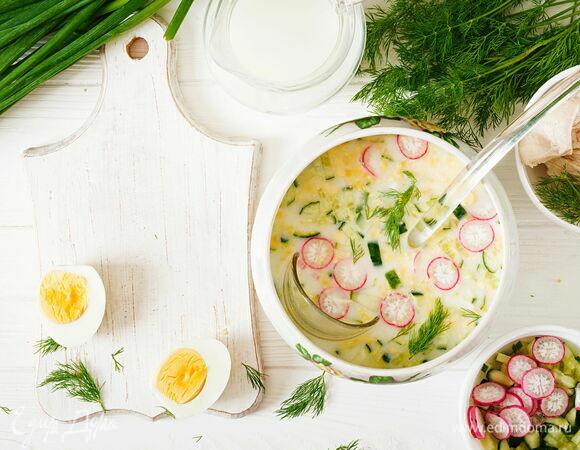 Классическая окрошка с курицей Классическая окрошка с курицей