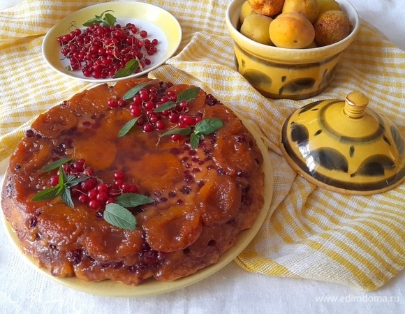 Пирог-перевертыш с абрикосами и смородиной Пирог-перевертыш с абрикосами и смородиной