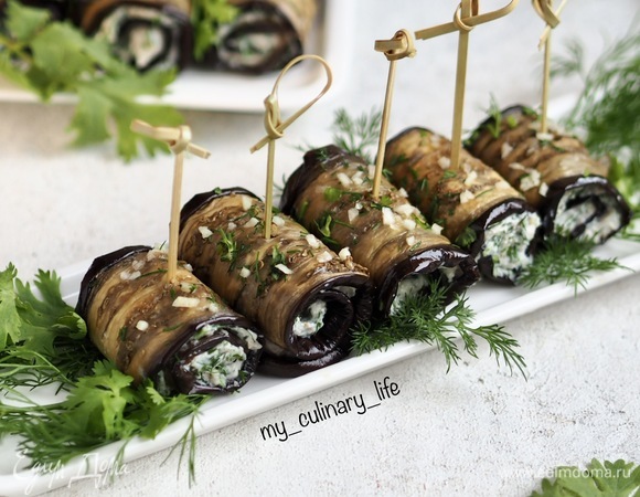 Рулетики из баклажанов с рикоттой 