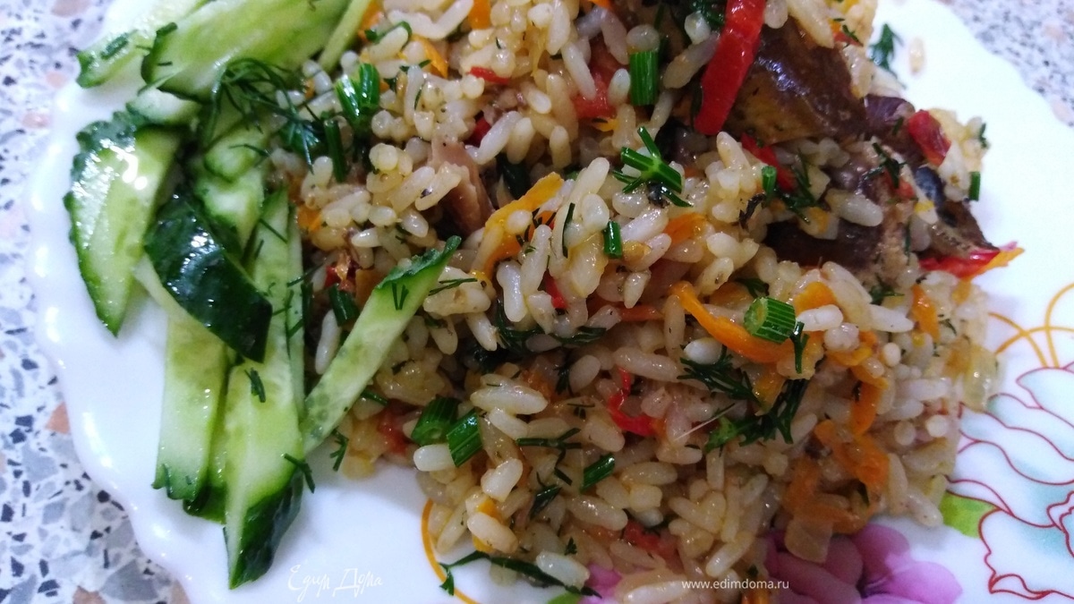 Сардины с рисом и овощами