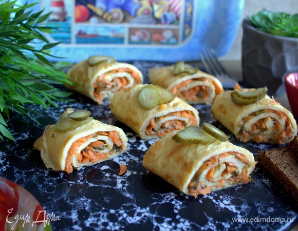 Яичный рулет с морковью