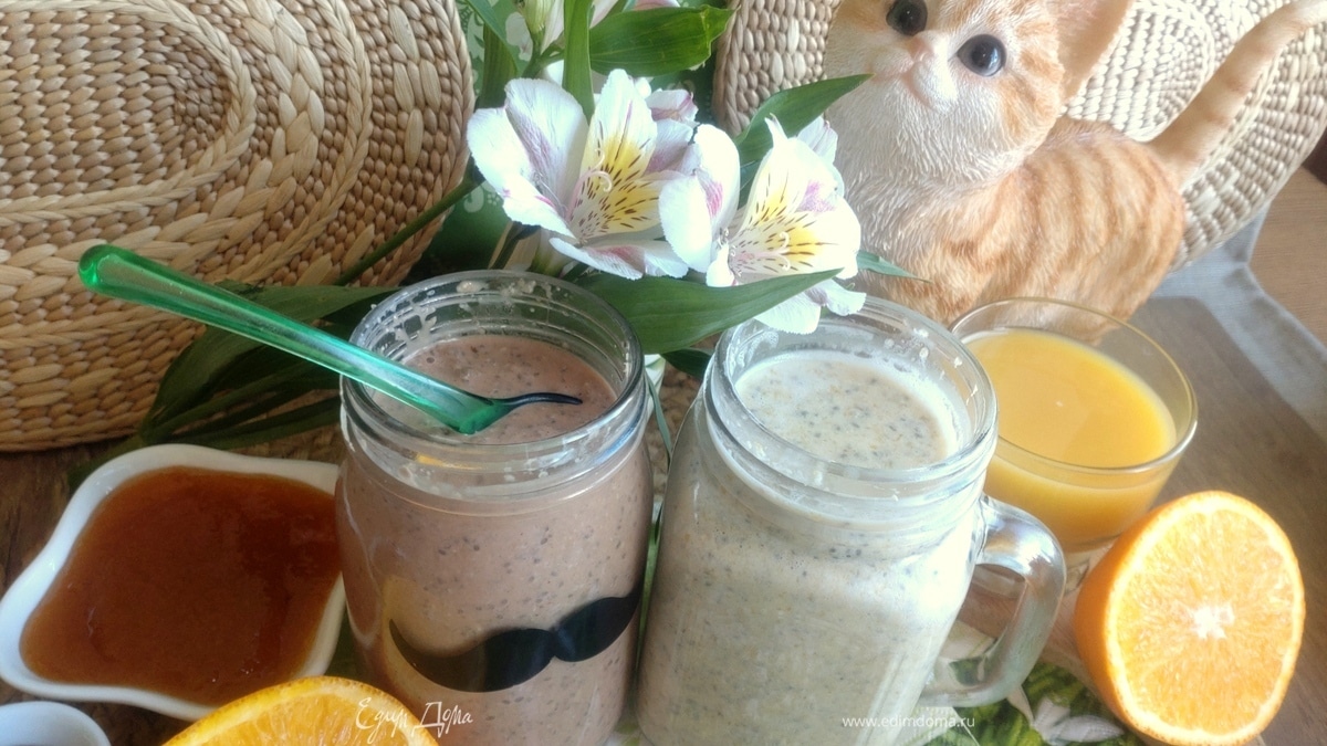 Овсяный смузи с джемом