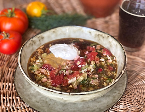 Окрошка с помидорами