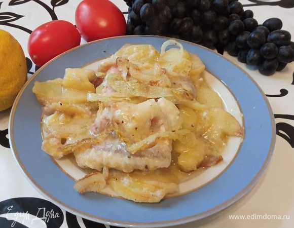 Рыба с картофелем в белом соусе Рыба с картофелем в белом соусе