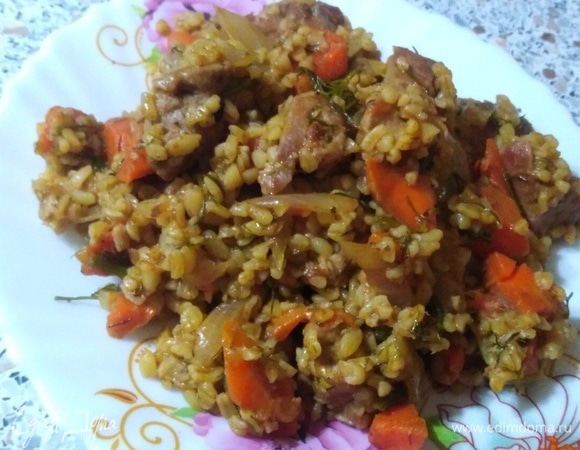 Булгур со свининой и овощами Булгур со свининой и овощами