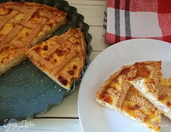 Кростата с ветчиной и сыром 