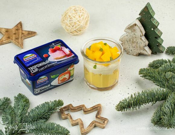 Десерт в стакане с творожным сыром и фруктами Десерт в стакане с творожным сыром и фруктами