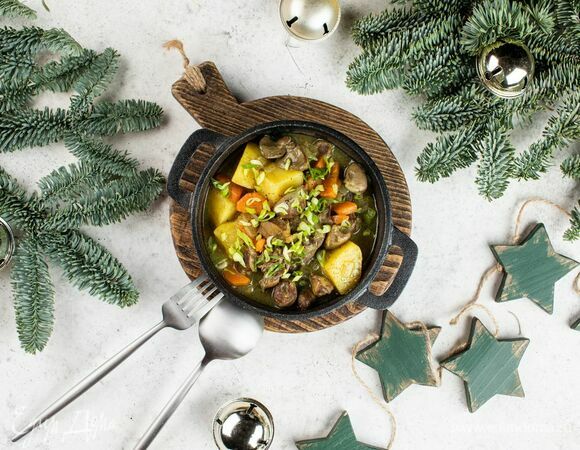 Жаркое с гусиными потрошками