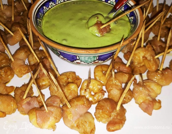 Креветки гриль с японским майонезом