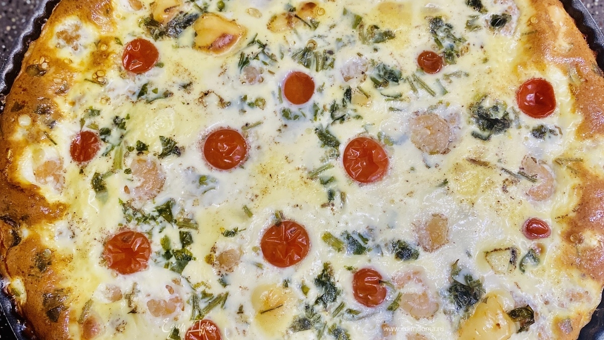 Киш с лососем и сливками