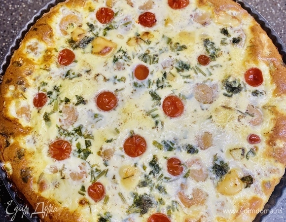 Киш с лососем и сливками Киш с лососем и сливками