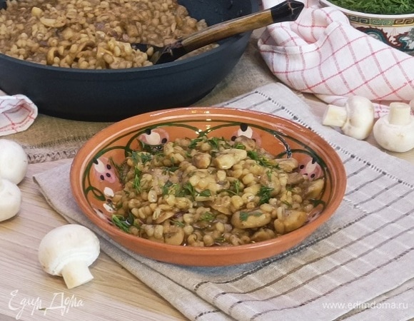 Перловка с шампиньонами Перловка с шампиньонами